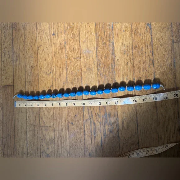 60s Vintage Blue Beaded Necklace - Picture 5 of 5
